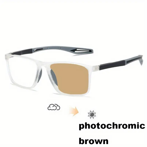 2026 New Sports Sun Reading Ultralight Photochromic Reading Glasses