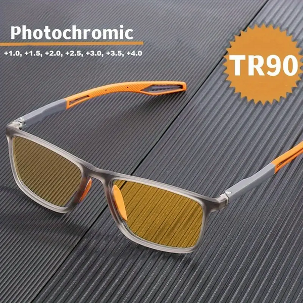 2026 New Sports Sun Reading Ultralight Photochromic Reading Glasses
