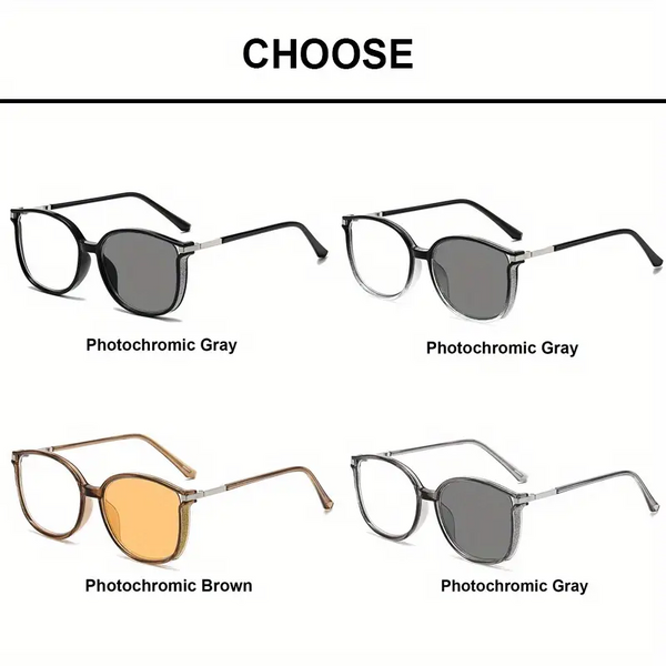 2026 New Women's Large Frame Photochromic Reading Glasses
