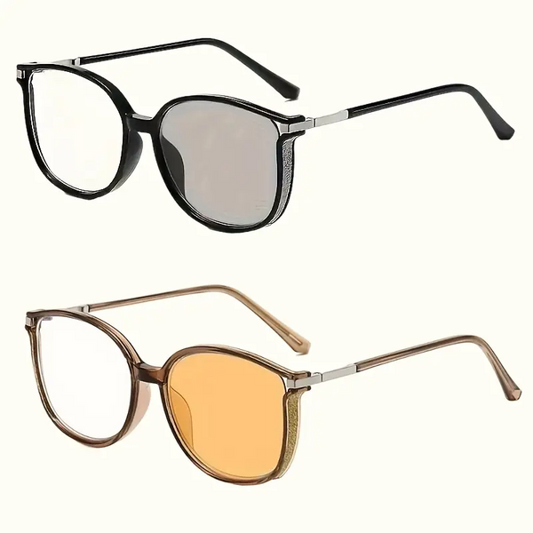2026 New Women's Large Frame Photochromic Reading Glasses