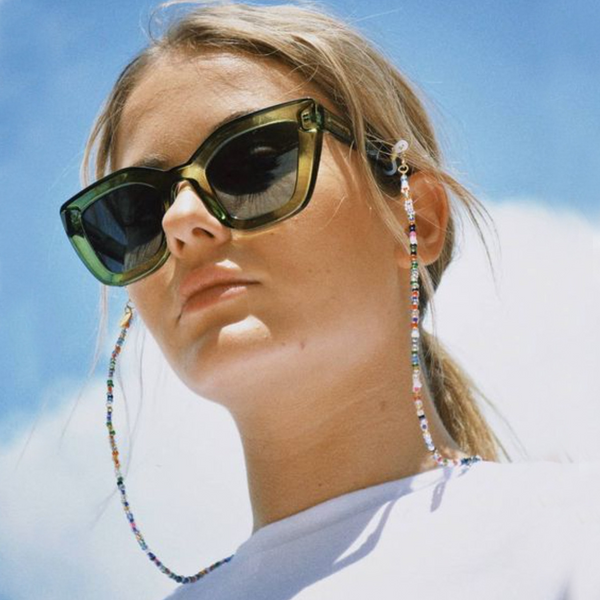 Handmade Rainbow Seed Bead Glasses Chain