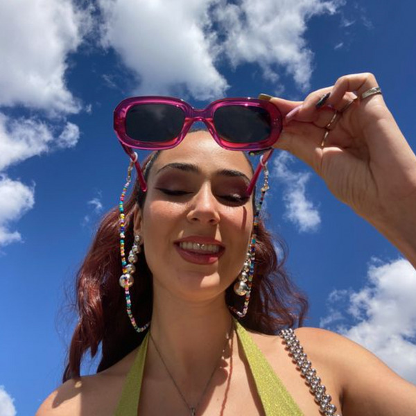 Handmade Rainbow Seed Bead Glasses Chain
